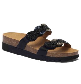 CALZATURA PALMILLA 2 STRAPS SATIN+BEADS W BLACK 37