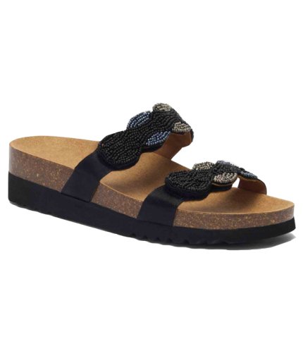 CALZATURA PALMILLA 2 STRAPS SATIN+BEADS W BLACK 39
