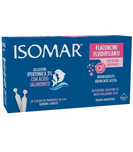 ISOMAR FLACONCINI FLUIDIFICANTI SOLUZIONE IPERTONICA 30%+ACIDO IALURONICO 20 FLACONCINI DA 5 ML