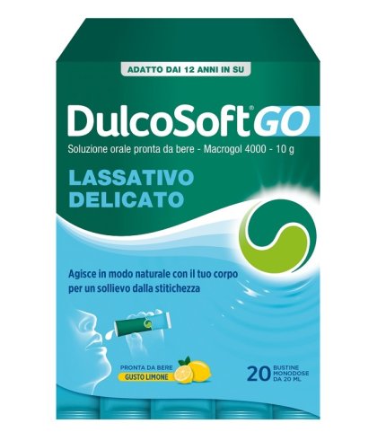 DULCOSOFT GO SENZA ZUCCHERO SENZA GLUTINE SENZA LATTOSIO GUSTO LIMONE 20 BUSTINE DA 20 ML