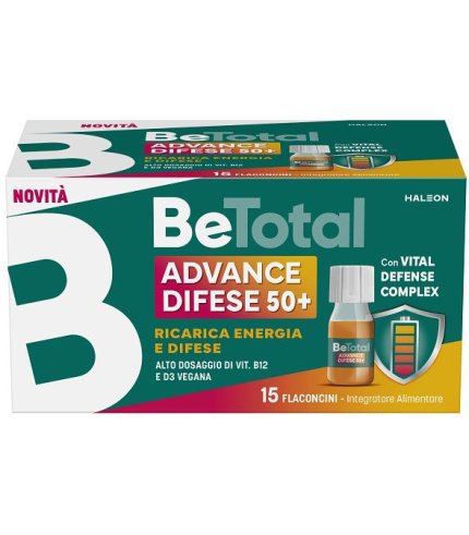 BETOTAL ADVANCE DIFESE 50+ 15 FLACONCINI DA 7 ML AROMA NATURALE ARANCIA CON EDULCORANTI SENZA ZUCCHERI SENZA GLUTINE NATURALMENTE PRIVO DI LATTOSIO