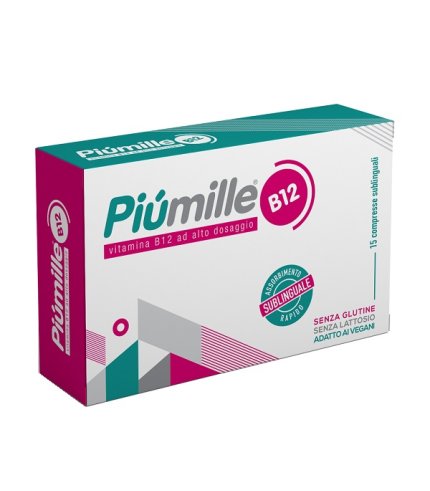 PIUMILLE B12 15 COMPRESSE SUBLINGUALI 0,080 G SENZA GLUTINESENZA LATTOSIO CON EDULCORANTE
