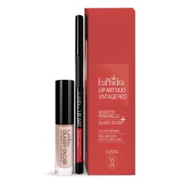 EUPHIDRA LIP ART DUO VINTAGE RED ROSSETTO PENNARELLO + GLASSY GLOSS