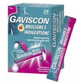 GAVISCON BRUCIORE E INDIGESTIONE*24 bust 500 mg + 213 mg + 325 mg