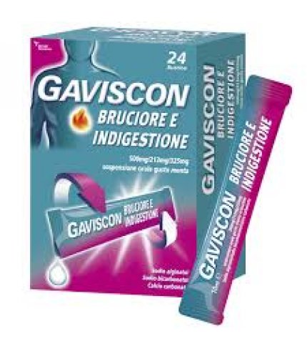 GAVISCON BRUCIORE E INDIGESTIONE*24 bust 500 mg + 213 mg + 325 mg