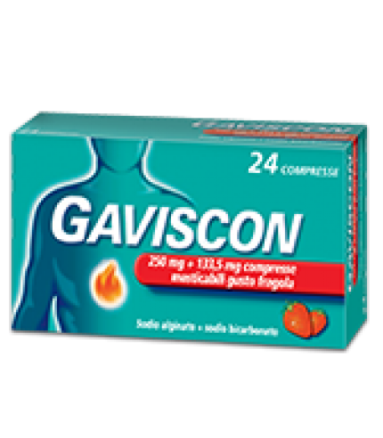 GAVISCON*24 cpr mast 250 mg + 133,5 mg fragola