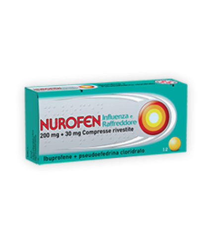 NUROFEN INFLUENZA E RAFFREDDORE*12 cpr riv 200 mg + 30 mg