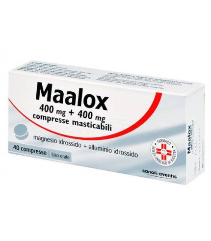 MAALOX*40 cpr mast 400 mg + 400 mg