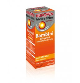 NUROFEN FEBBRE E DOLORE*orale sosp 100 ml 200 mg/5 ml arancia senza zucchero con siringa