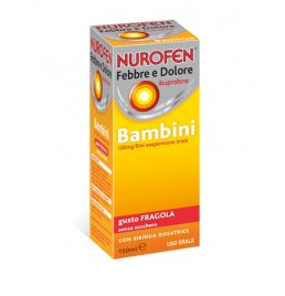 NUROFEN FEBBRE E DOLORE*BB orale sosp 150 ml 100 mg/5 ml fragola senza zucchero con siringa