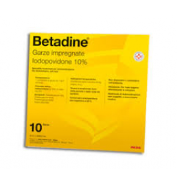 BETADINE*10 garze 10 cm x 10 cm 250 mg