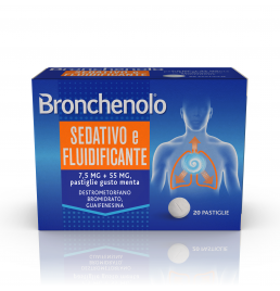 BRONCHENOLO SEDATIVO E FLUIDIFICANTE*20 pastiglie 7,5 mg + 55 mg menta