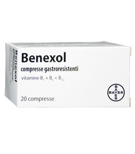 BENEXOL*20 cpr gastrores 250 mg + 250 mg + 500 mcg flacone