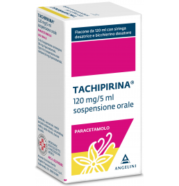 TACHIPIRINA*orale sosp 120 ml 120 mg/5 ml + adattatore + siringa dosatrice + bicchierino dosatore gusto vaniglia caramello