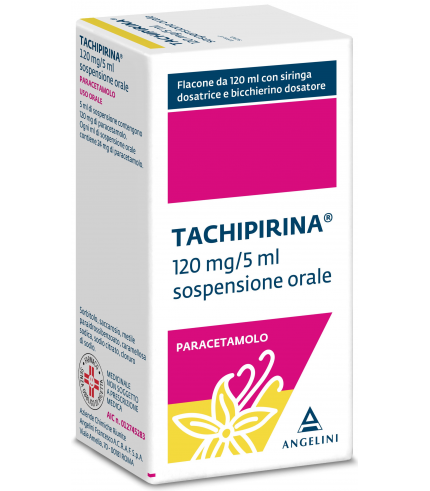 TACHIPIRINA*orale sosp 120 ml 120 mg/5 ml + adattatore + siringa dosatrice + bicchierino dosatore gusto vaniglia caramello