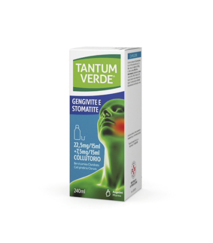 TANTUM VERDE GENGIVITE E STOMATITE*collutorio 240 ml 22,5 mg/15 ml + 7,5 mg/15 ml