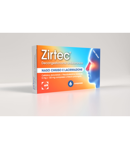 ZIRTEC DECONGESTIONANTE ANTISTAMINICO*6 cpr 5 mg + 120 mg rilascio prolungato