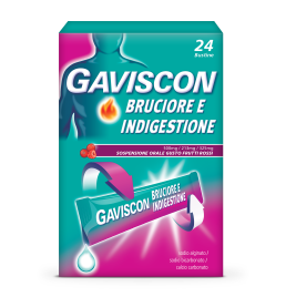 GAVISCON BRUCIORE E INDIGESTIONE*24 bustine sospensione orale 500 mg + 213 mg + 325 mg gusto frutti rossi